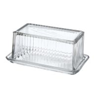 Davis & Waddell Eltham Glass Butter Dish Clear 17x10x7cm