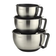 MasterPro Premium Stainless Steel Mixing Bowls 3pcs Set Black 29.5x25x14cm