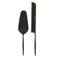 Davis & Waddell Napier Stainless Steel Cake Server & Knife 2pcs Set Black 26cm/31cm