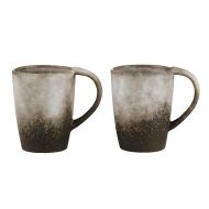 Grand Designs Dusk Stoneware Mugs 300ml 2pcs Set Cream & Brown 12x8.2x11cm