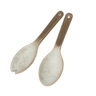 Grand Designs Dusk Stoneware Salad Servers 2pcs Set Cream & Brown 5.8x19.3x1.7cm