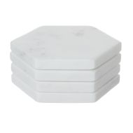 Amalfi Harris Marble Coasters 4pcs Set White 10.2x10.2x1cm