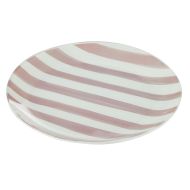 Emporium Medium Lulu Glass Plate Pink Stripe 19.9x19.9x1.7cm