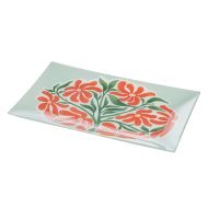 Emporium Large Lulu Glass Plate Multi-Coloured Flower 29.7x18.7x1.9cm