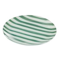 Emporium Large Lulu Glass Plate Green Stripe 24.8x24.8x2cm