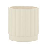 Rogue Agra Ribbed Planter Cream 16x16x17cm