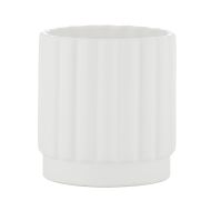 Rogue Agra Ribbed Planter White 16x16x17cm