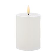 Amalfi Hughe LED Flickering Pillar Candle Rustic White 7.5x7.5x10cm