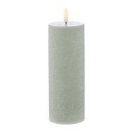 Amalfi Hughe LED Flickering Pillar Candle Rustic Green 7.5x7.5x20cm