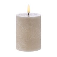 Amalfi Hughe LED Flickering Pillar Candle Rustic Taupe 7.5x7.5x10cm