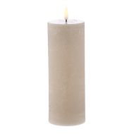 Amalfi Hughe LED Flickering Pillar Candle Rustic Taupe 7.5x7.5x20cm