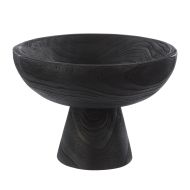 Amalfi Picton Footed Timber Bowl Black 30x30x21cm