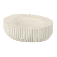 Amalfi Picton Ribbed Timber Bowl White 32x26x9cm