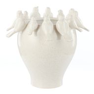 Society Home Rosemary Ceramic Bird Vase Medium Off White 37x37x33cm