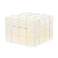 Emporium Lulu Collection Check Box Yellow 10.8x10.8x7.2cm