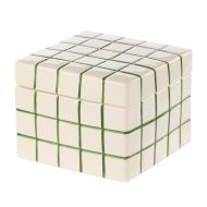 Emporium Lulu Collection Check Box Green 14.2x14.2x10.3cm