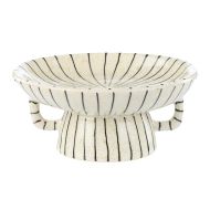 Academy Sabi Stripe Decor Dish Small White & Black 26x26x12cm