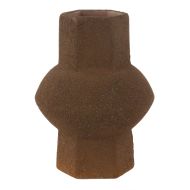 Grand Designs Virtus Stoneware Vase Small Brown 14.5x14.5x19.5cm