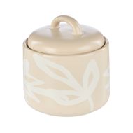 Leaf & Bean Freya Sugar Pot 350ml Oat & White 9x9x8cm