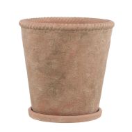 Rogue Chinon Round Pot With Saucer Medium Terracotta 22x22x22cm