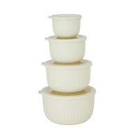 SVNA Stack & Store Deep 4pcs Set Cream 550ml/1.2L/2.1L/3.6L