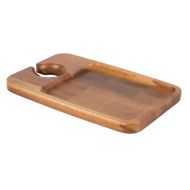 Davis & Waddell Cantina Acacia Wood Serving Board with Wine Glass Holder Natural 23x15x1.5cm