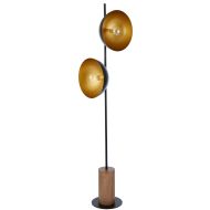 Grand Designs Spotlight Floor Lamp Black & Brass 35x35x1.60cm