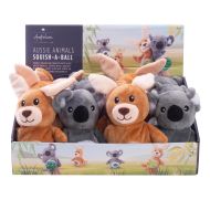 The Australian Collection Aussie Animals Squish A Ball CDU 12pcs/2 Assorted 15x8x23cm