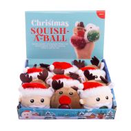 Discovery Zone Christmas Squish A Ball CDU 12pcs/2 Assorted 7.5x7.5x9cm