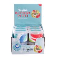 Discovery Zone Festive Buttery Putty CDU 12pcs/2 Assorted 7.6x7.6x6cm