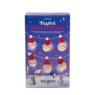 Discovery Zone Illuminate String Lights Santa Hat Disco Ball Silver & Red 210x4x6.5cm
