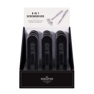 The Executive Collection 8 in 1 Screwdriver in a Tin (12 Disp) Silver 17.8x3.8x1.9cm