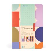 Kikkerland Inkerie A5 Notebooks 3pcs Set Multi-Coloured 14.5x1.5x21cm