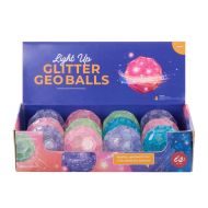 isGift Light Up Glitter Geo Ball (4 Asst/12 Disp) 6.5cm
