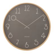 Karlsson Sencillo Wall Clock Dark Grey & Natural 40cm