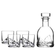 Liiton Everest Whiskey Set Clear Decanter:12x12x23.5cm/1L. Everest Glass: 8.7x8.7x8.2cm/270ml