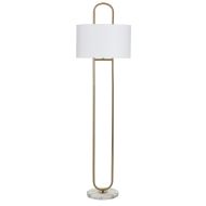 Amalfi Bennesse Floor Lamp White & Brass 42x25x146cm