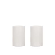 Emporium Pillar LED Candles 2pcs Set White 7.5x7.5x12cm