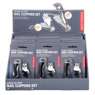 Kikkerland Hand & Foot Nail Clipper Set (24/Disp) Silver 8.5x2.5x1.5cm