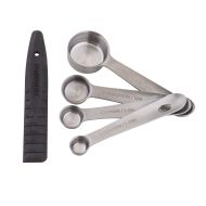 MasterPro Professional Measuring Spoons with Leveller 5pcs Set Stainless Steel & Black
