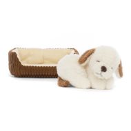 Jellycat Napping Nipper Dog Brown & White 9x14x10cm