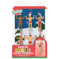 NPW Santa Buddies Drink Markers 4pcs Set Multi-Coloured 11.9x1.7x16.7cm