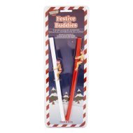 NPW Festive Buddies Straws 2pcs Set Multi-Coloured 11.9x1.7x16.7cm