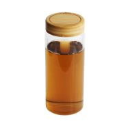 Pebbly Round Canister with Bamboo Lid Transparent 8.5x8.5x21cm/850ml
