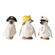 DCUK Seafaring Pengins with Hats-Baby (3 Asst) White & Black 9x7x18cm
