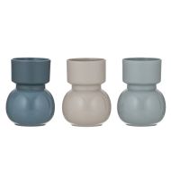 Amalfi Lotte Vase 3 Asst Colours 2 Forest/2 Sage/2 Sand 11x11x15cm