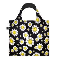 LOQI Smiley Flowers Bag Black 50x42cm