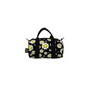 LOQI Smiley Flowers Medium Weekender Black 30x15x15cm