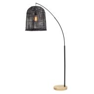 Grand Designs Weave Floor Lamp Black & Natural 100x170cm