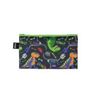 LOQI Kids Dinosaur Roar Mini Zip Pocket Multi-Coloured 23x0.5x13cm